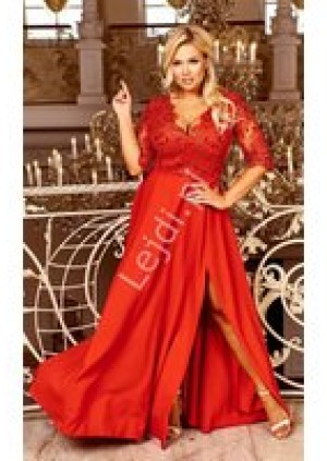Czerwona wieczorowa suknia w d...